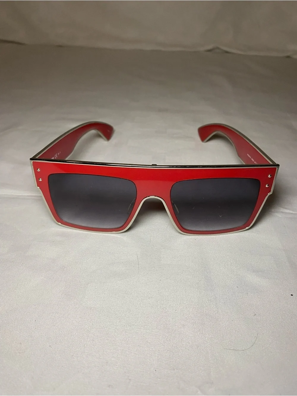 Moschino Red and Black Oversized Square Sunglasses